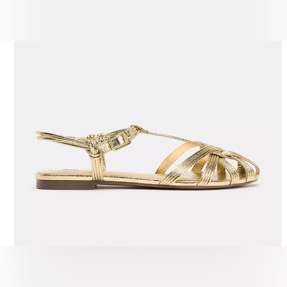 Zara Gold Strappy Sandals - Picture 4 of 6